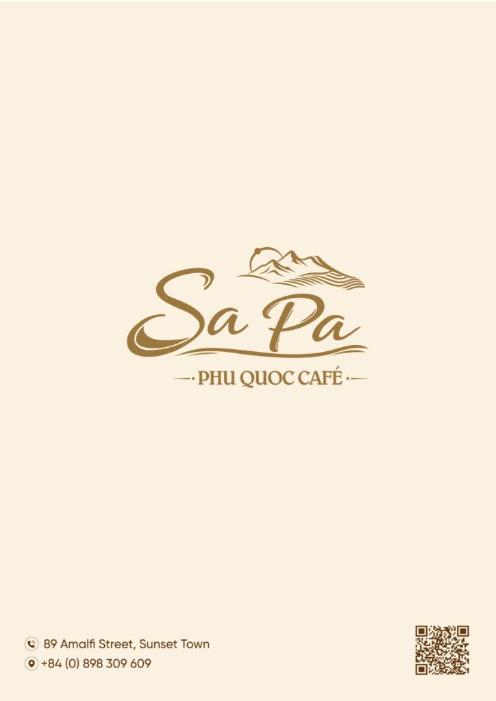 Menu Sa Pa Cafe Phú Quốc 2026: logo Sa Pa Phu Quoc Café, 89 Amalfi, Sunset Town
