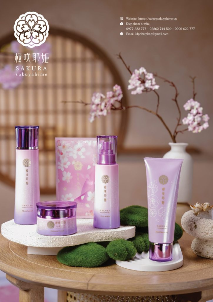 Menu Sakurakyo Spa Phú Quốc 2026, trang 14: mỹ phẩm Sakura Sakuyahime