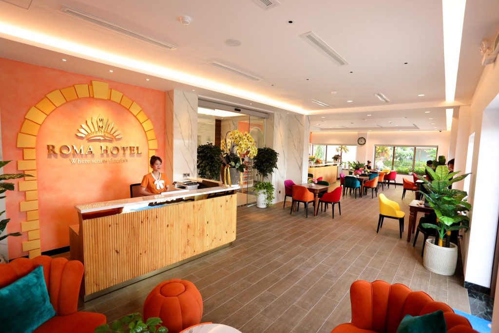 Reception lobby of Roma Hotel, Sunset Town, Phu Quoc