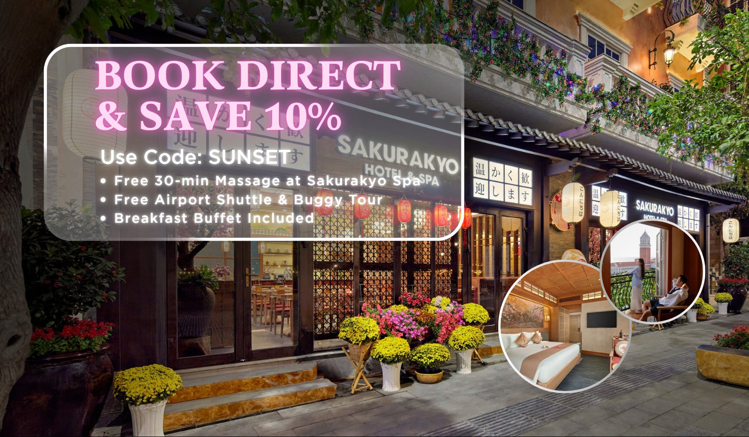 Sakurakyo Hotel & Spa Phu Quoc, book direct and save 10% with code SUNSET
