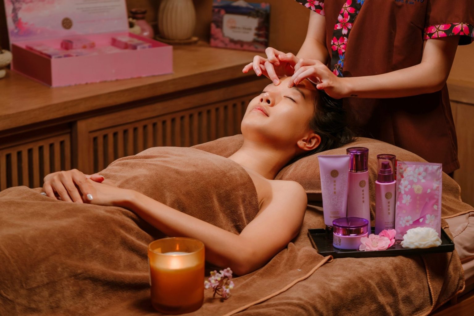 Facial with Sakura Sakuyahime skincare