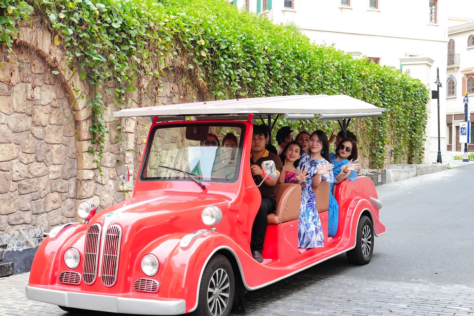 The hotel's Sunset City Tour electric car in Sunset Town, Phu Quoc